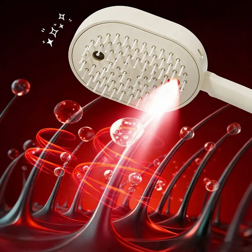 Portable Electric Hair Care Spray Massage Comb Anti-Static Self-Cleaning Hairbrush Spray Airbag Combs Women Girls