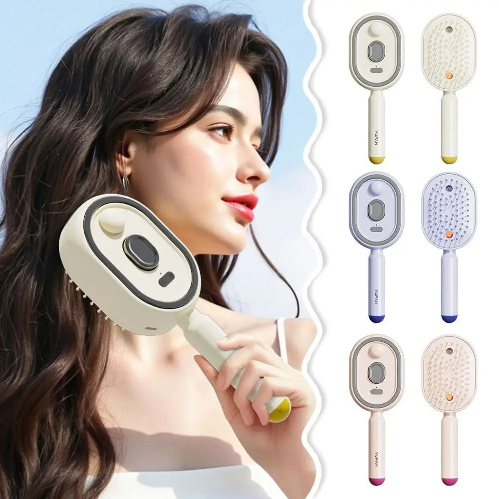 Portable Electric Hair Care Spray Massage Comb Anti-Static Self-Cleaning Hairbrush Spray Airbag Combs Women Girls